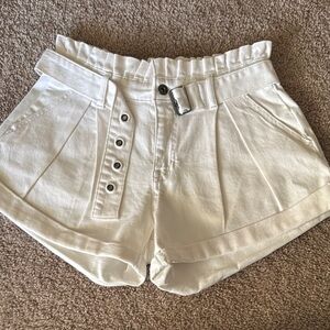 Jessica Simpson High Waist White Belted Shorts